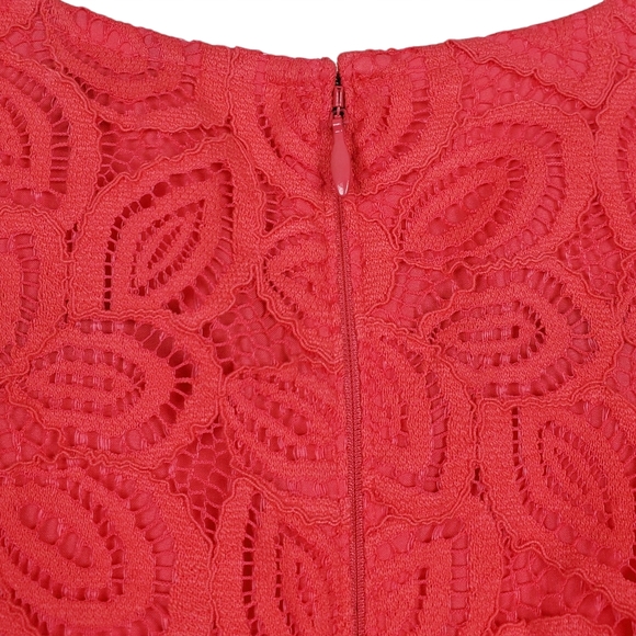 Ann Taylor Flutter Sleeve Coral Lace Shift Dress Size 0P NWT - Picture 5 of 11